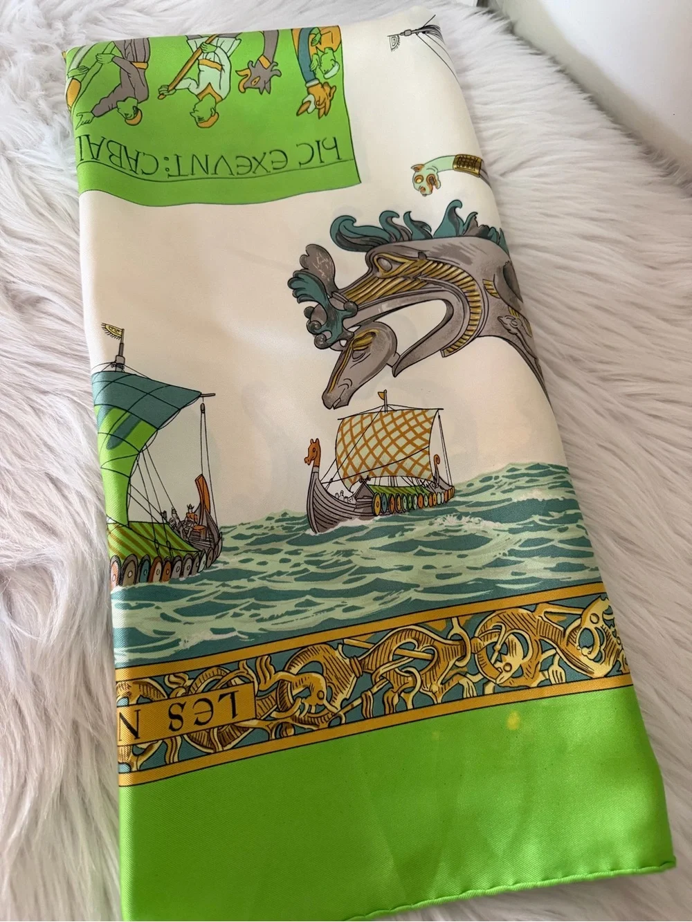 Hermes Les Normands Silk Scarf.